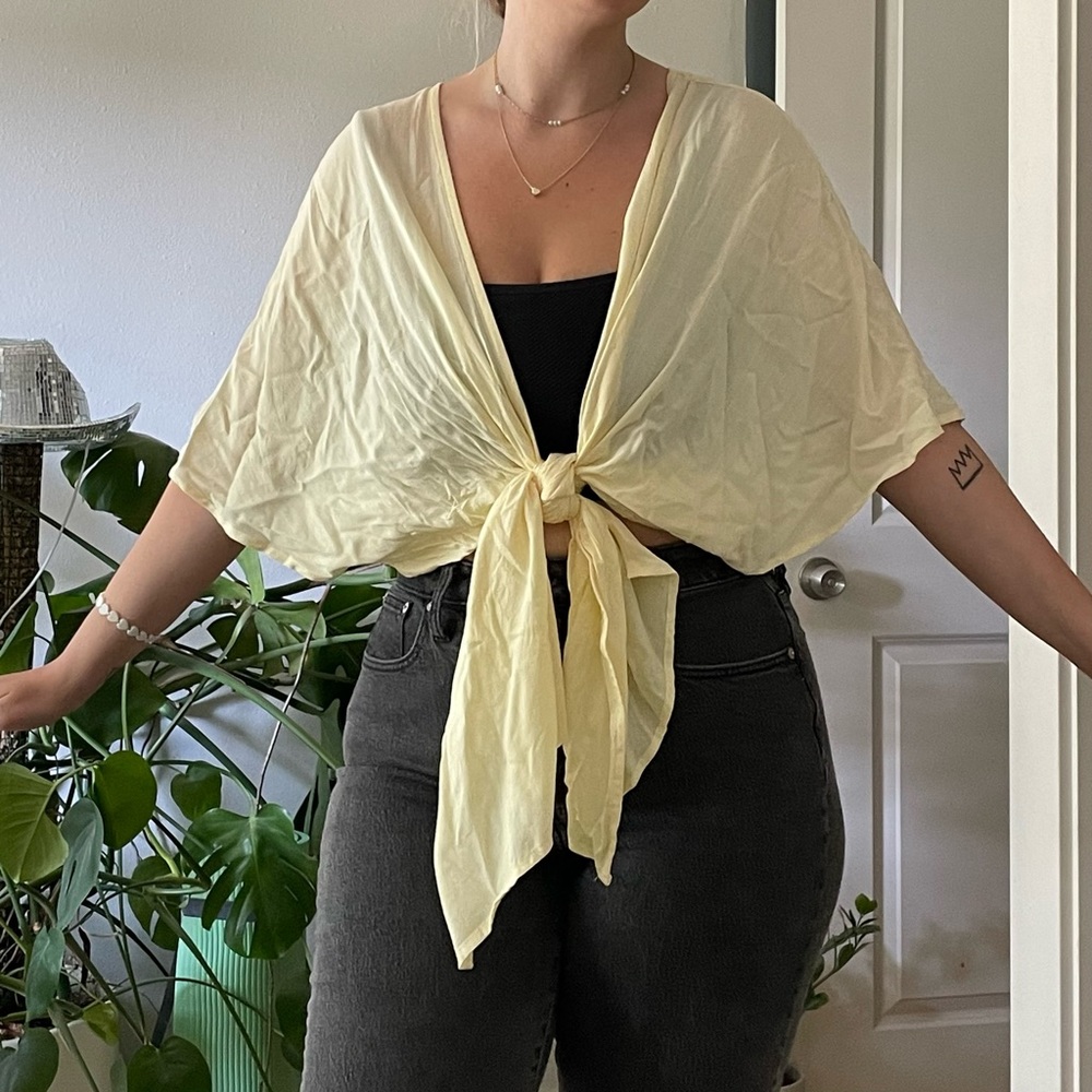 Wild Fable Yellow Tie Up Top